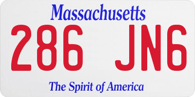 MA license plate 286JN6