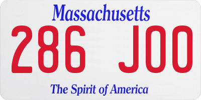 MA license plate 286JO0