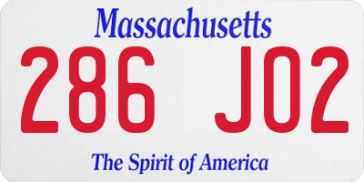 MA license plate 286JO2