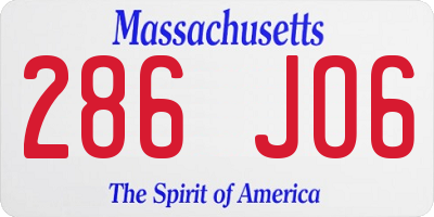 MA license plate 286JO6