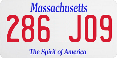 MA license plate 286JO9