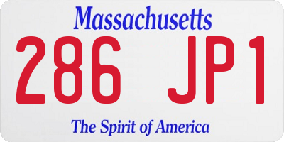 MA license plate 286JP1