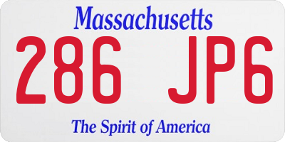 MA license plate 286JP6