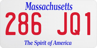 MA license plate 286JQ1
