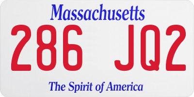 MA license plate 286JQ2
