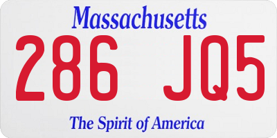 MA license plate 286JQ5