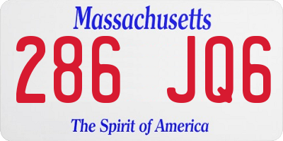 MA license plate 286JQ6