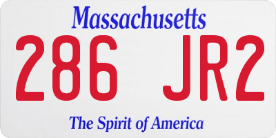 MA license plate 286JR2