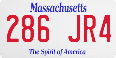 MA license plate 286JR4