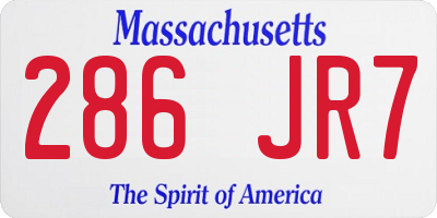MA license plate 286JR7