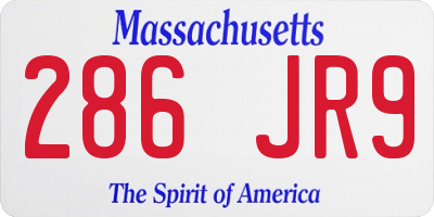 MA license plate 286JR9