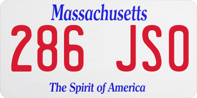 MA license plate 286JS0