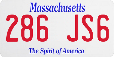 MA license plate 286JS6
