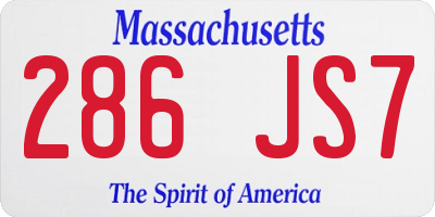 MA license plate 286JS7
