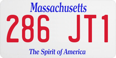 MA license plate 286JT1