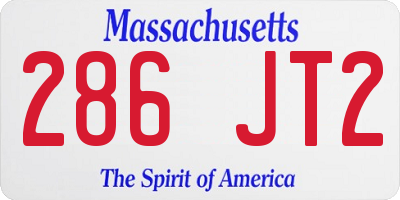 MA license plate 286JT2