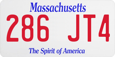 MA license plate 286JT4