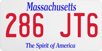 MA license plate 286JT6