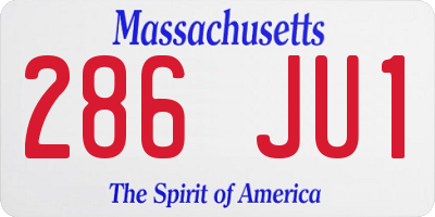 MA license plate 286JU1