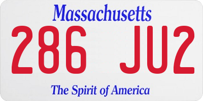 MA license plate 286JU2
