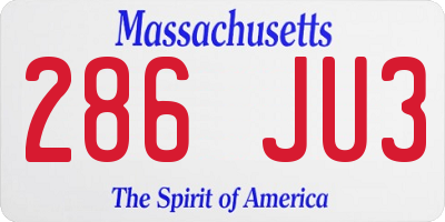 MA license plate 286JU3