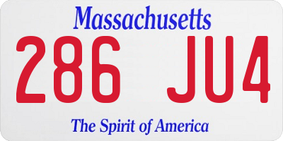 MA license plate 286JU4