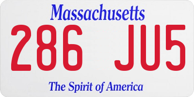 MA license plate 286JU5