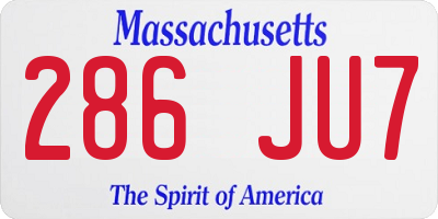 MA license plate 286JU7