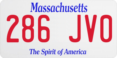 MA license plate 286JV0