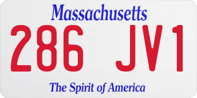 MA license plate 286JV1