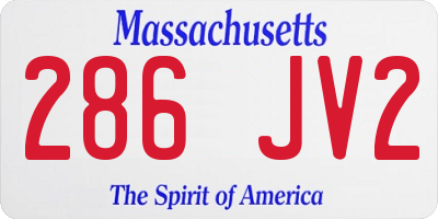 MA license plate 286JV2