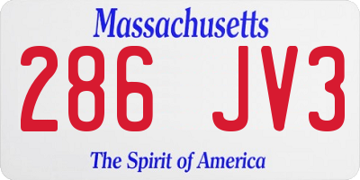 MA license plate 286JV3