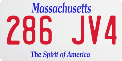 MA license plate 286JV4
