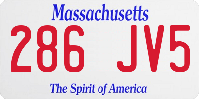 MA license plate 286JV5