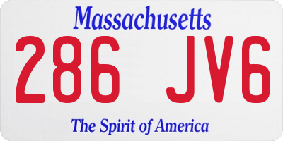 MA license plate 286JV6