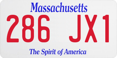 MA license plate 286JX1
