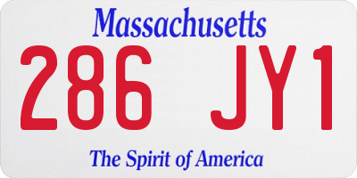 MA license plate 286JY1