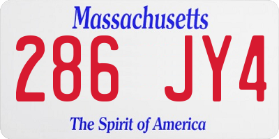MA license plate 286JY4