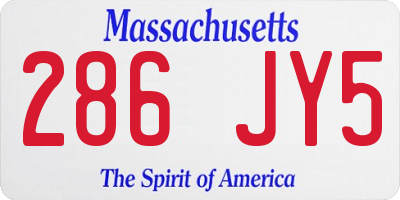 MA license plate 286JY5
