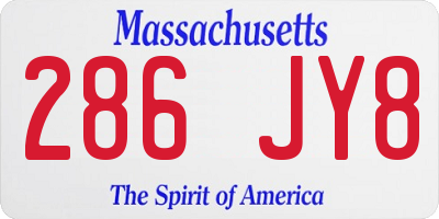 MA license plate 286JY8