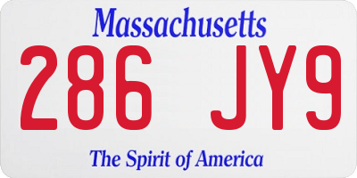 MA license plate 286JY9