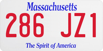 MA license plate 286JZ1