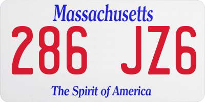 MA license plate 286JZ6