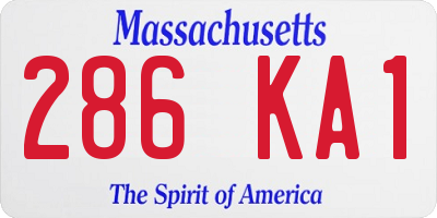 MA license plate 286KA1