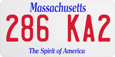 MA license plate 286KA2