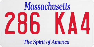 MA license plate 286KA4