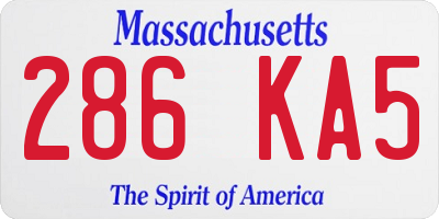 MA license plate 286KA5