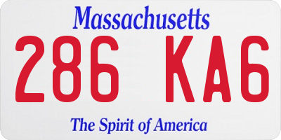 MA license plate 286KA6