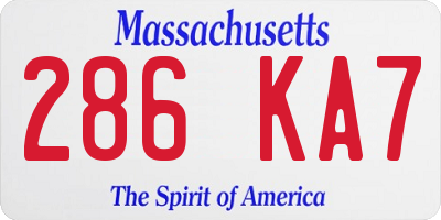 MA license plate 286KA7