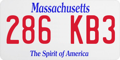 MA license plate 286KB3
